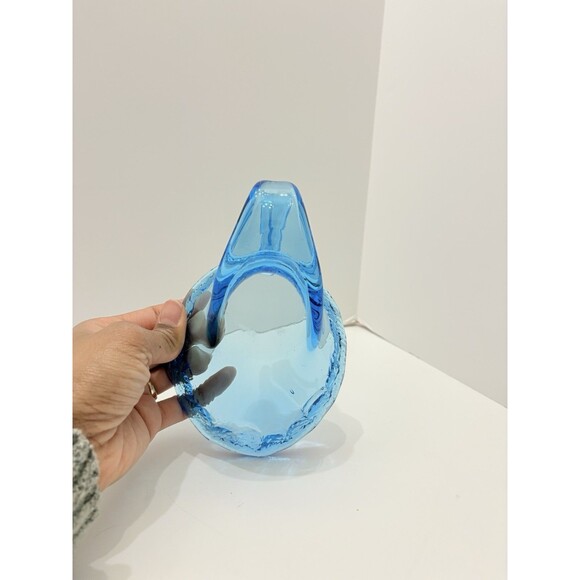Swan -  Blown Blue Glass Candy or Trinket Dish  Modern /Vintage - Picture 4 of 6